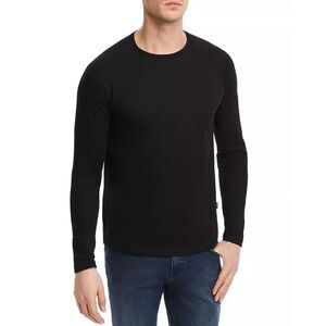 Hugo Boss Men's Black Mercerized Cotton Long Sleeve Terrell Crewneck Tee Size M